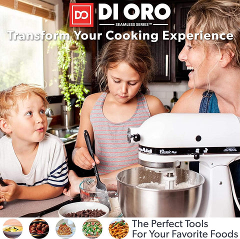 DI ORO Living ergonomic handle ensures a comfy grip during cooking.