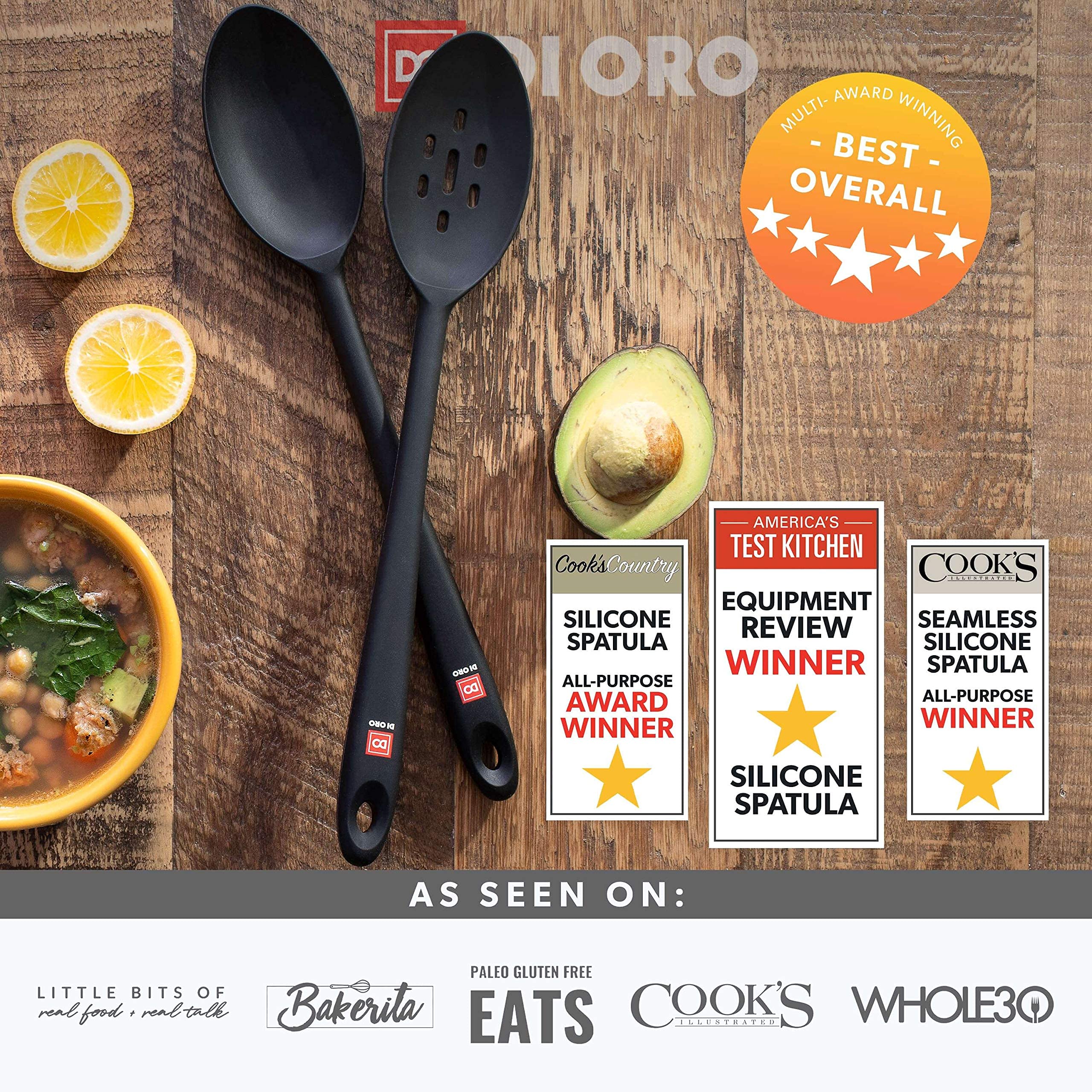 DI ORO Living large serving spoon ideal for soups.