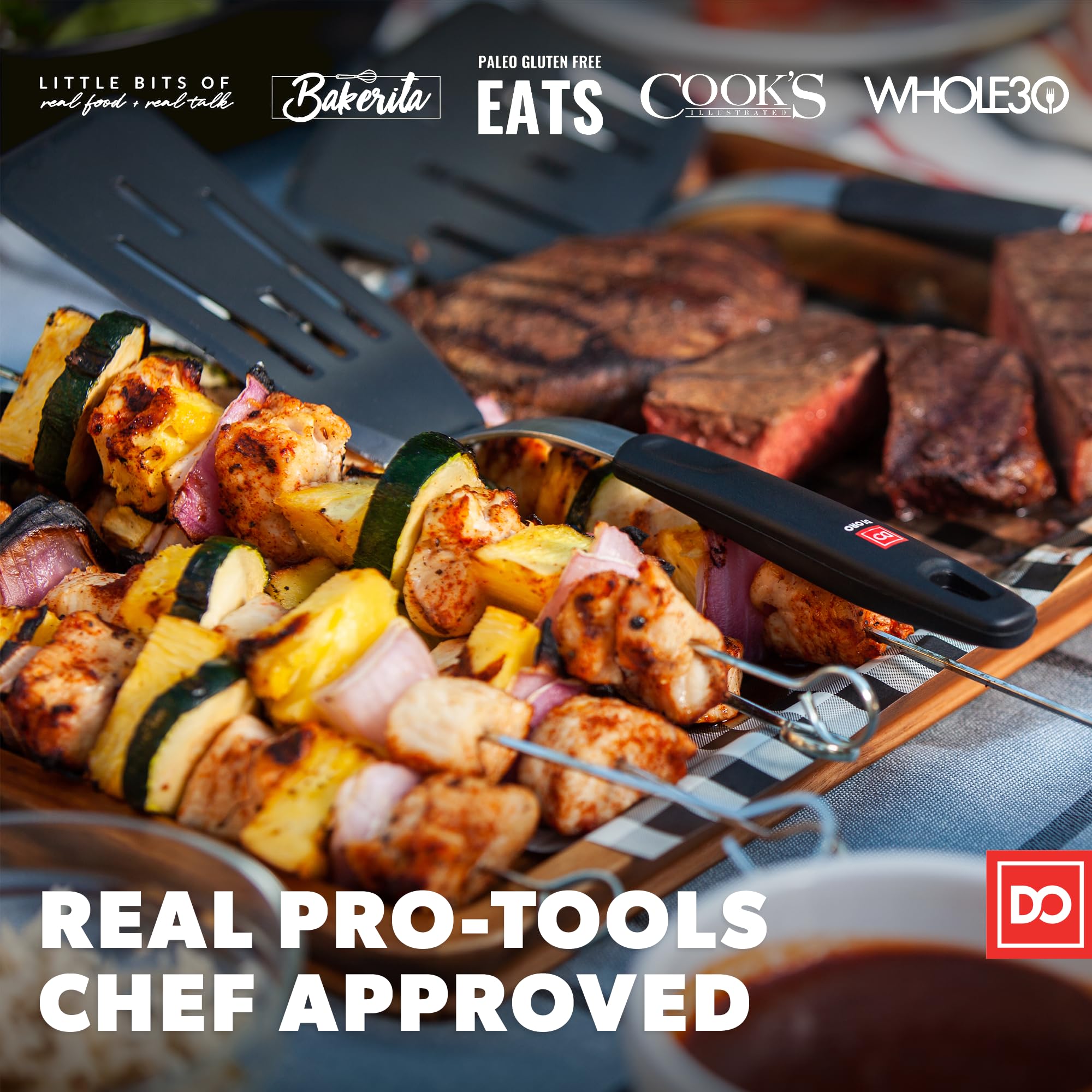 DI ORO Living 600°F heat-resistant spatula handling high heat while cooking.