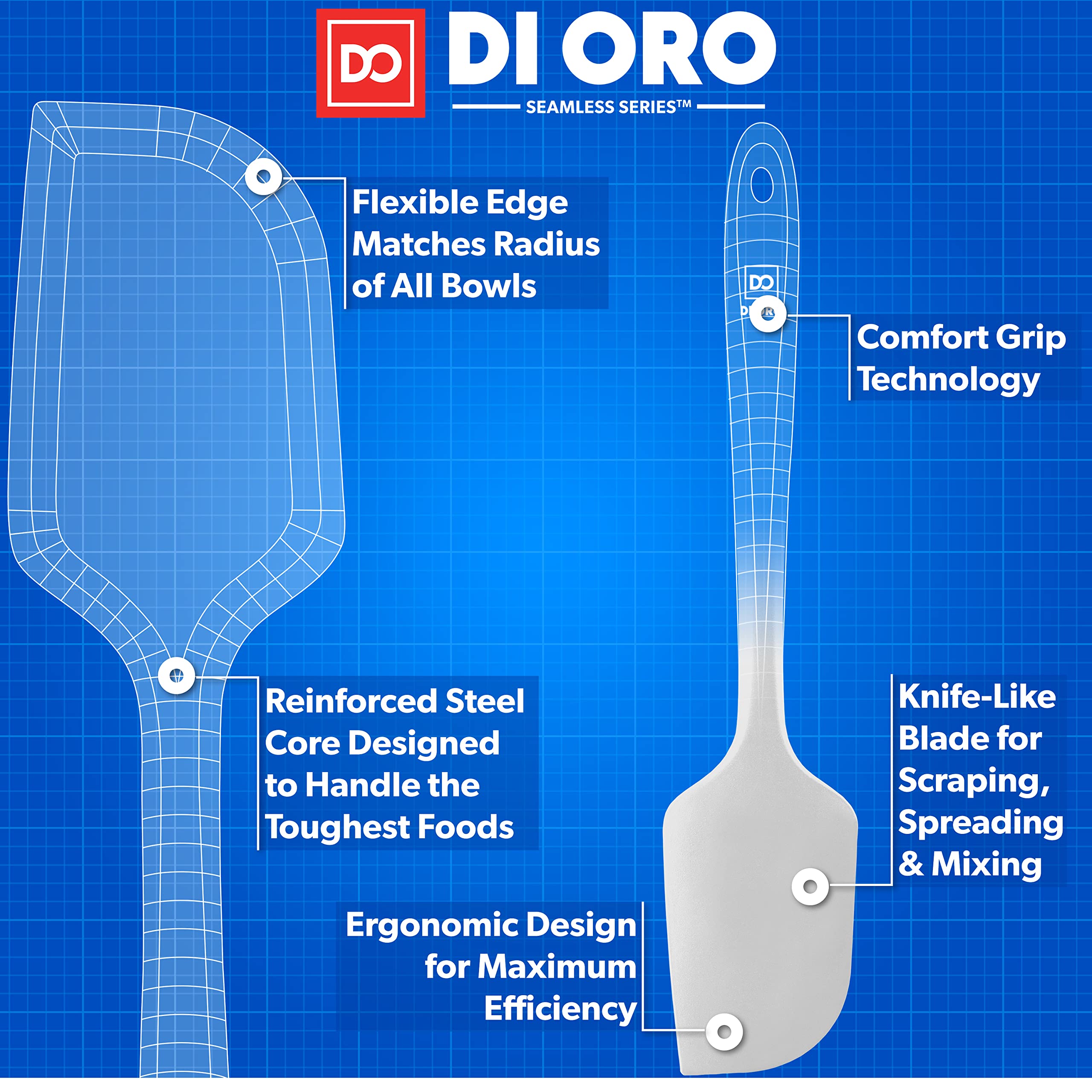 DI ORO Living LFGB-certified spatula for high-safety kitchen use.