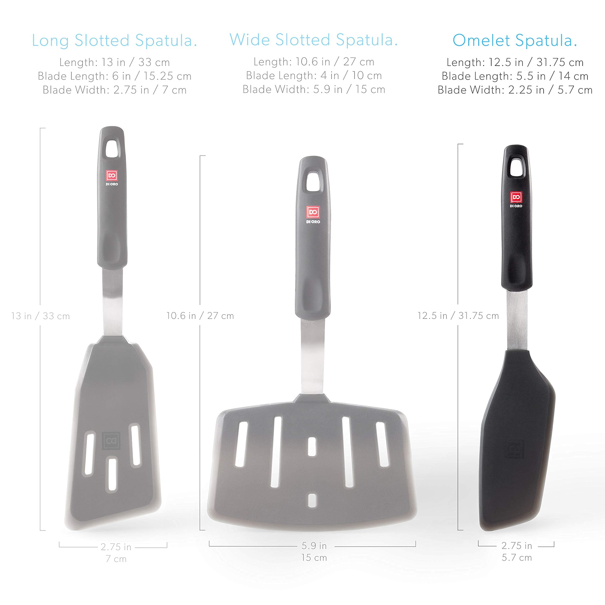 DI ORO Living nonstick-friendly spatula guards coatings while folding vegetables or omelettes