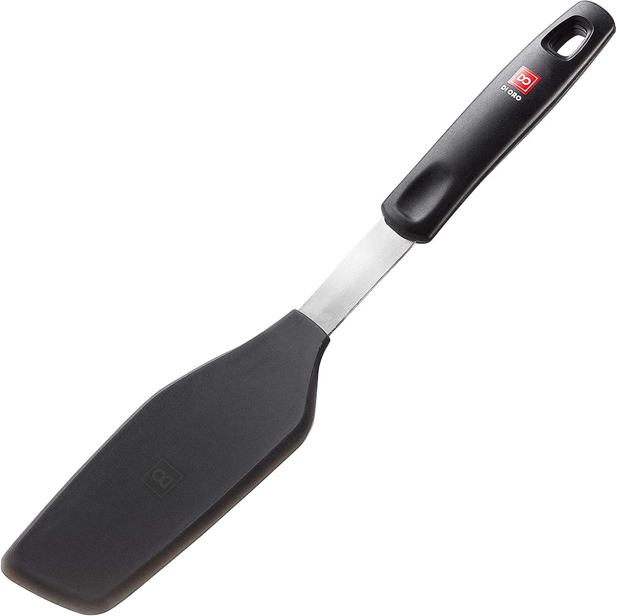DI ORO Living omelette spatula handle close-up, heat resistant up to 600°F for safe cooking