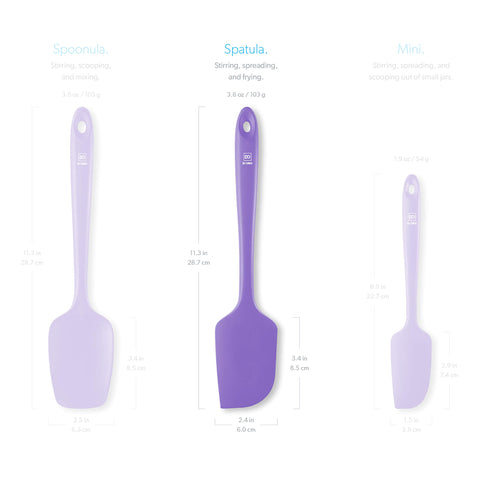 DI ORO Living lavender spatula suitable for 600°F heat in hot pans