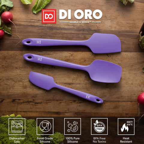 One-piece seamless design prevents food buildup on DI ORO spatulas.
