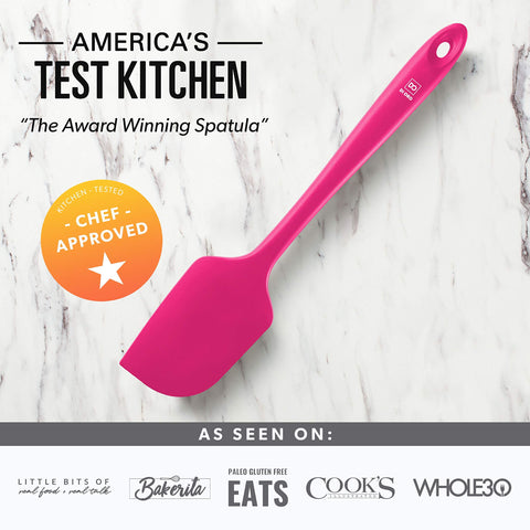Di ORO Living seamless one-piece spatula highlighting easy cleaning after cooking.