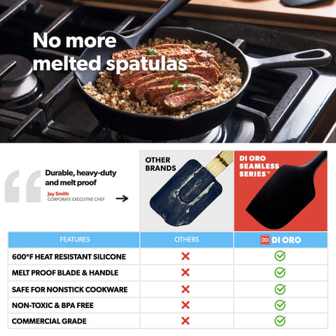 di Oro Living Seamless Pro XL spatula close-up with a sturdy non-slip grip
