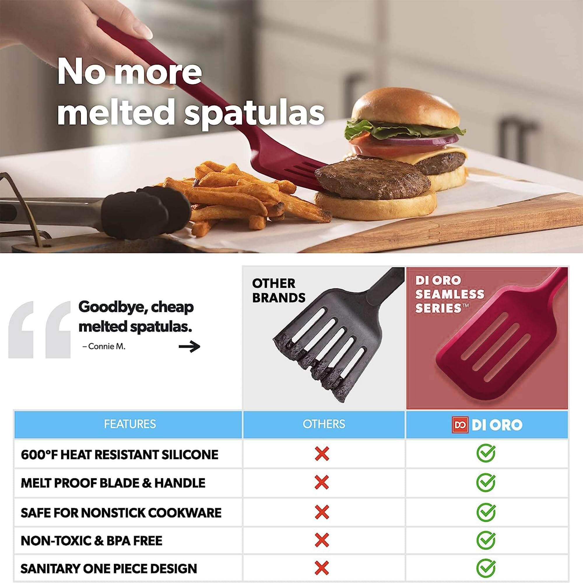 Di Oro Living Moda compact spatula designed for small pans and precise flips