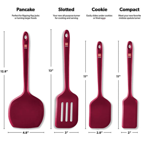 Di Oro Living Moda ergonomic handle spatula provides secure grip during sautéing