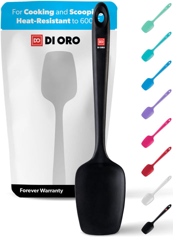 Di Oro Living Seamless Spoonula heat-resistance in action for high-heat cooking