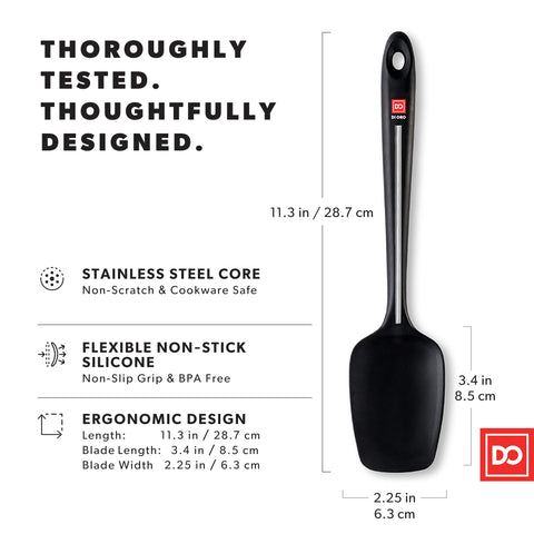 DI ORO Seamless Spoonula safe for non-stick cookware while scraping