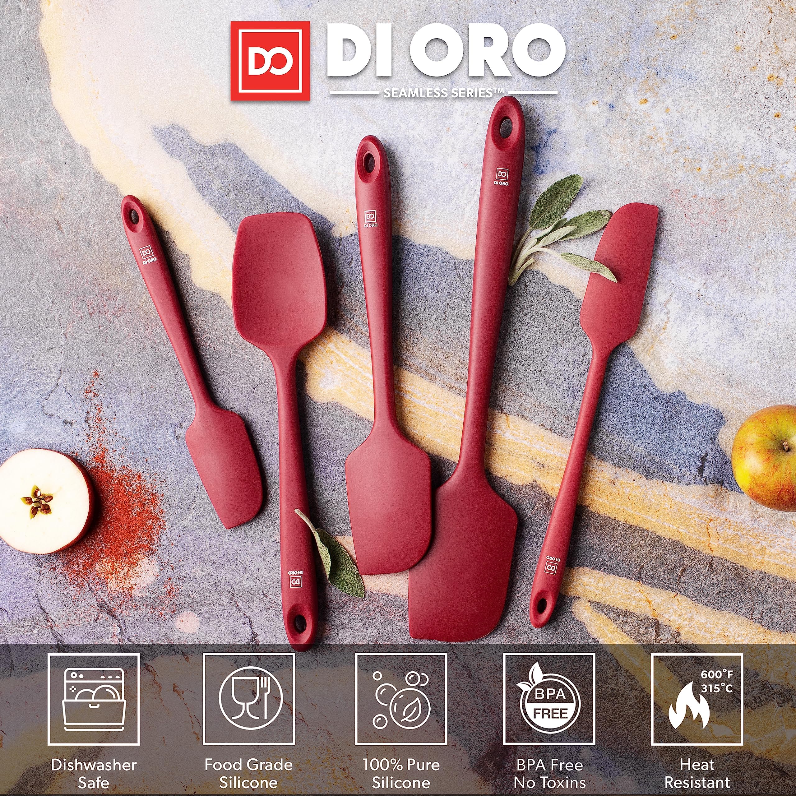 DI ORO jar spatula ideal for scooping thick sauces from jars.