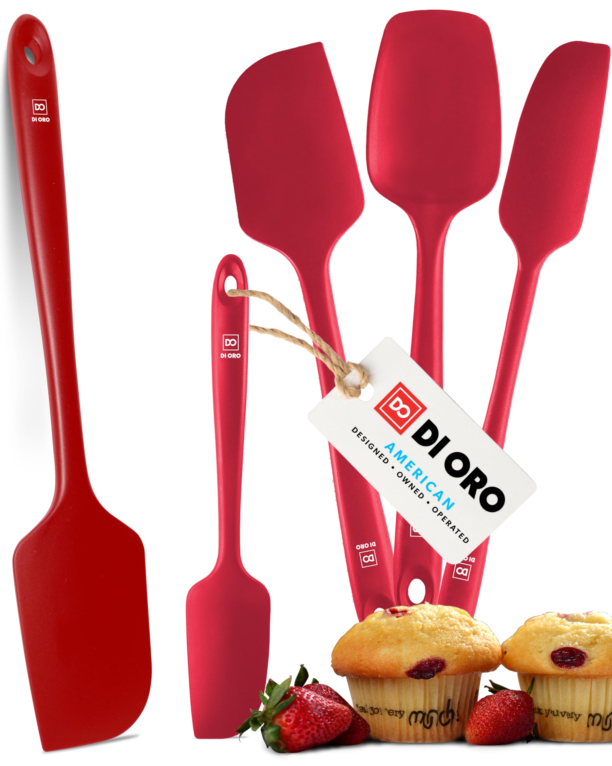 DI ORO silicone spatula large spatula for easy flipping and batter scraping.