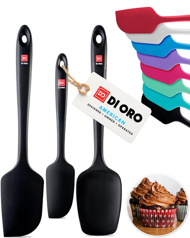 DI ORO Living silicone spatula set, heat resistant up to 600°F.