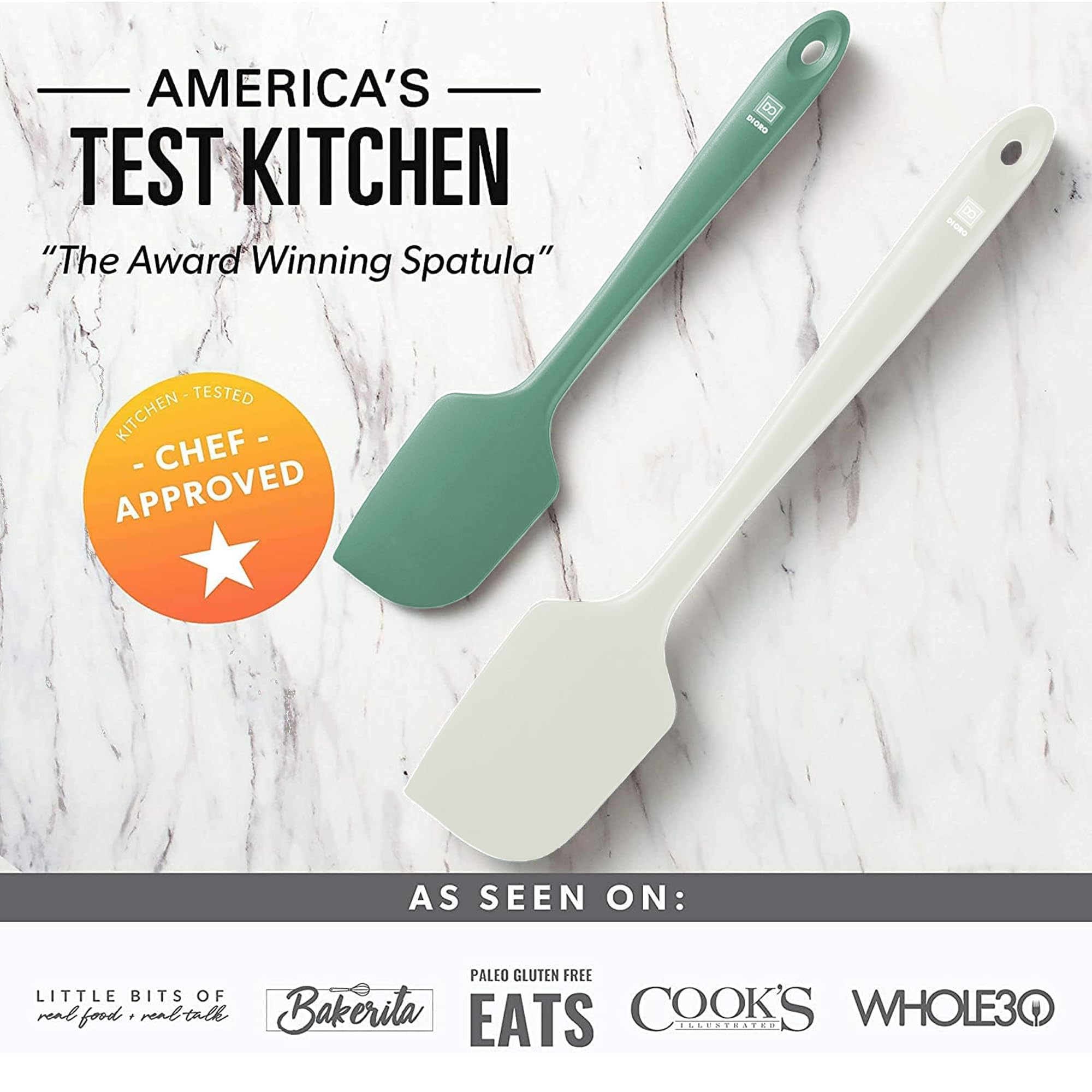Di Oro Living silicone spatula set pastel 7; ideal for scraping bowls and folding batter