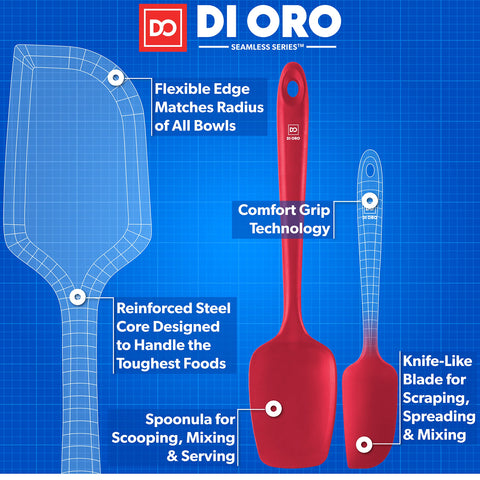 Di Oro Living spatulas are dishwasher-safe for quick cleanup