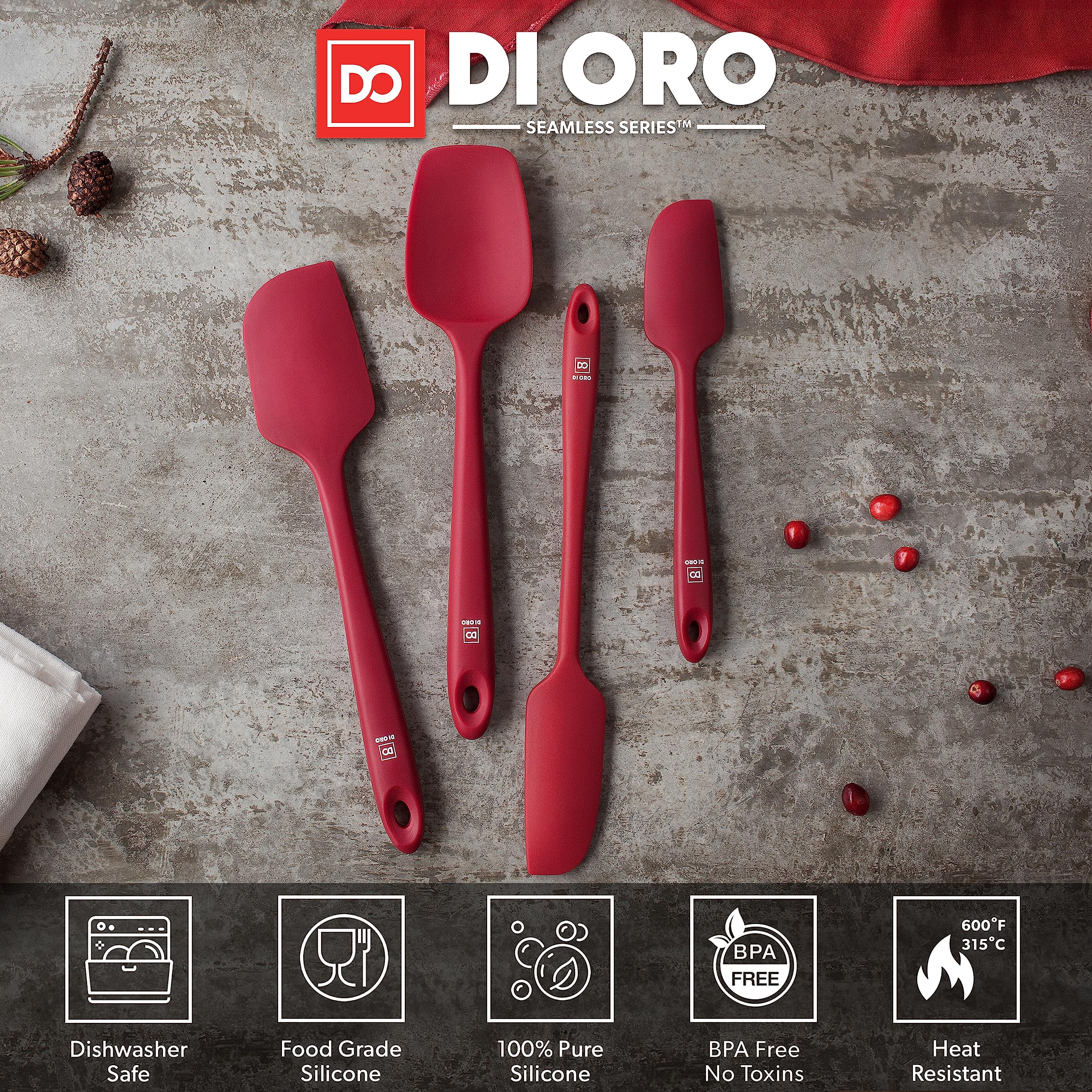 Di Oro Living spatula set is nonstick-safe and scratch-resistant on nonstick cookware