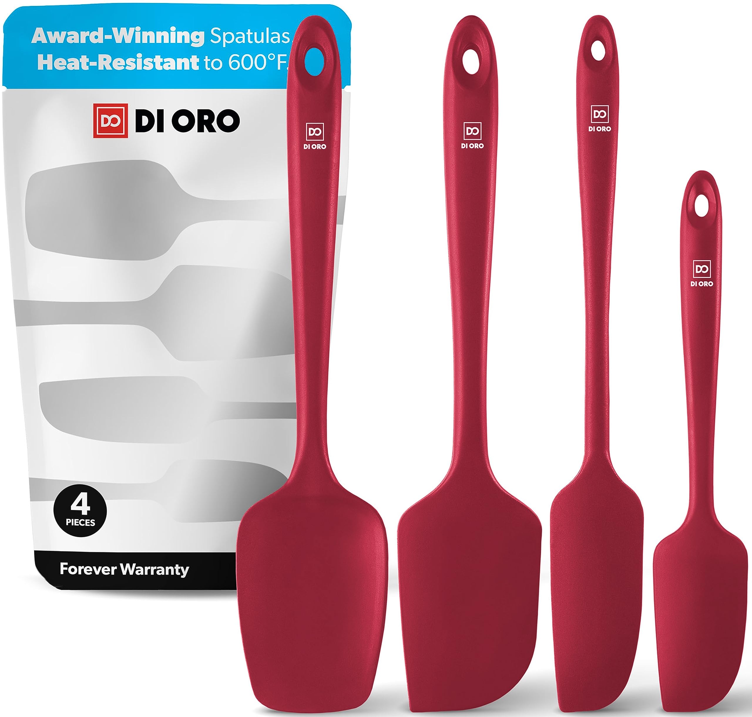 Di Oro Living red seamless-design spatulas for easy cleanup and durable performance