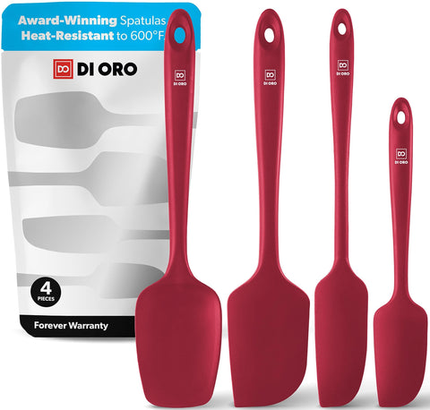 Di Oro Living red seamless-design spatulas for easy cleanup and durable performance