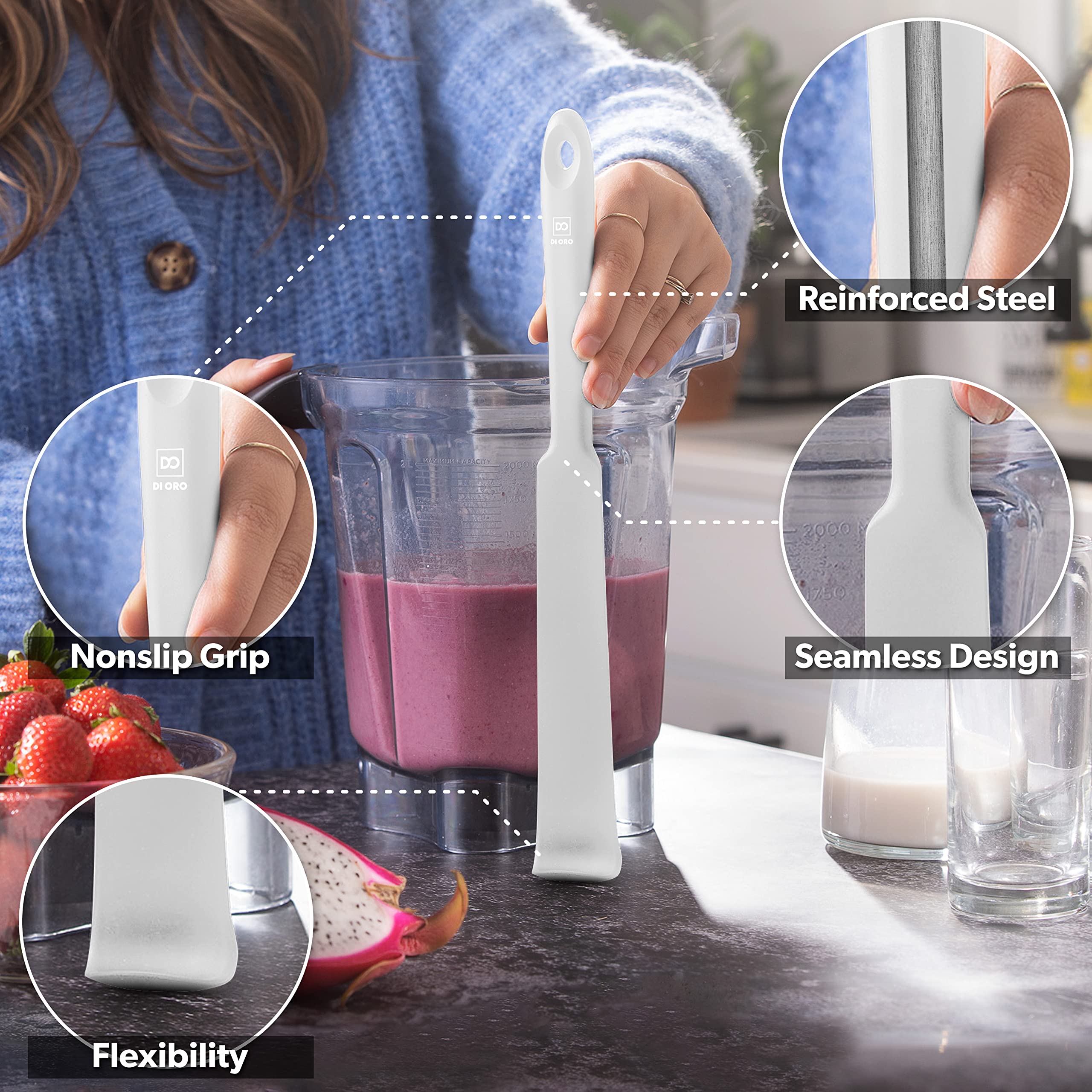 Di Oro Living silicone spatula stone heat resistance for hot soups
