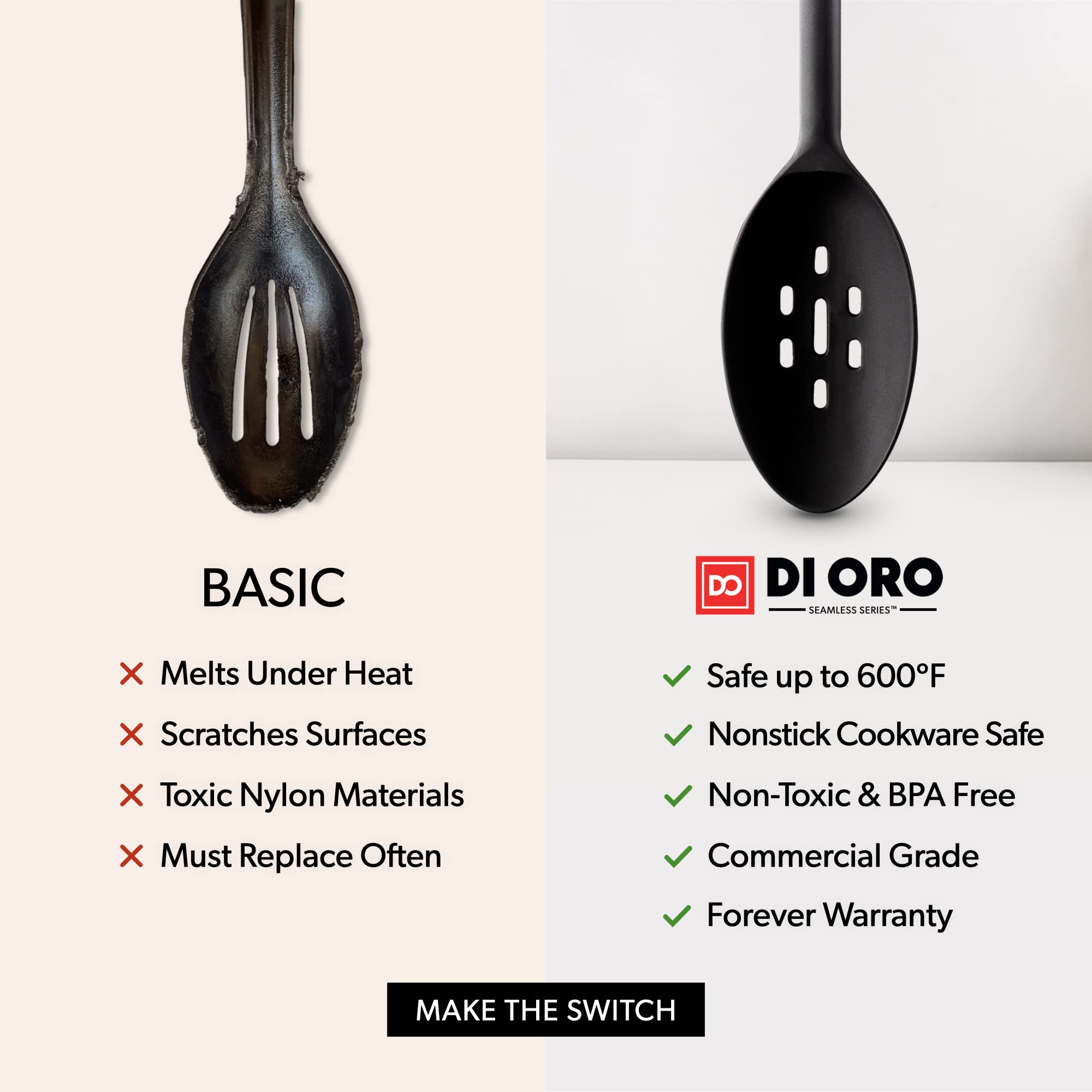 DI ORO Living silicone spoon with large head for sauces