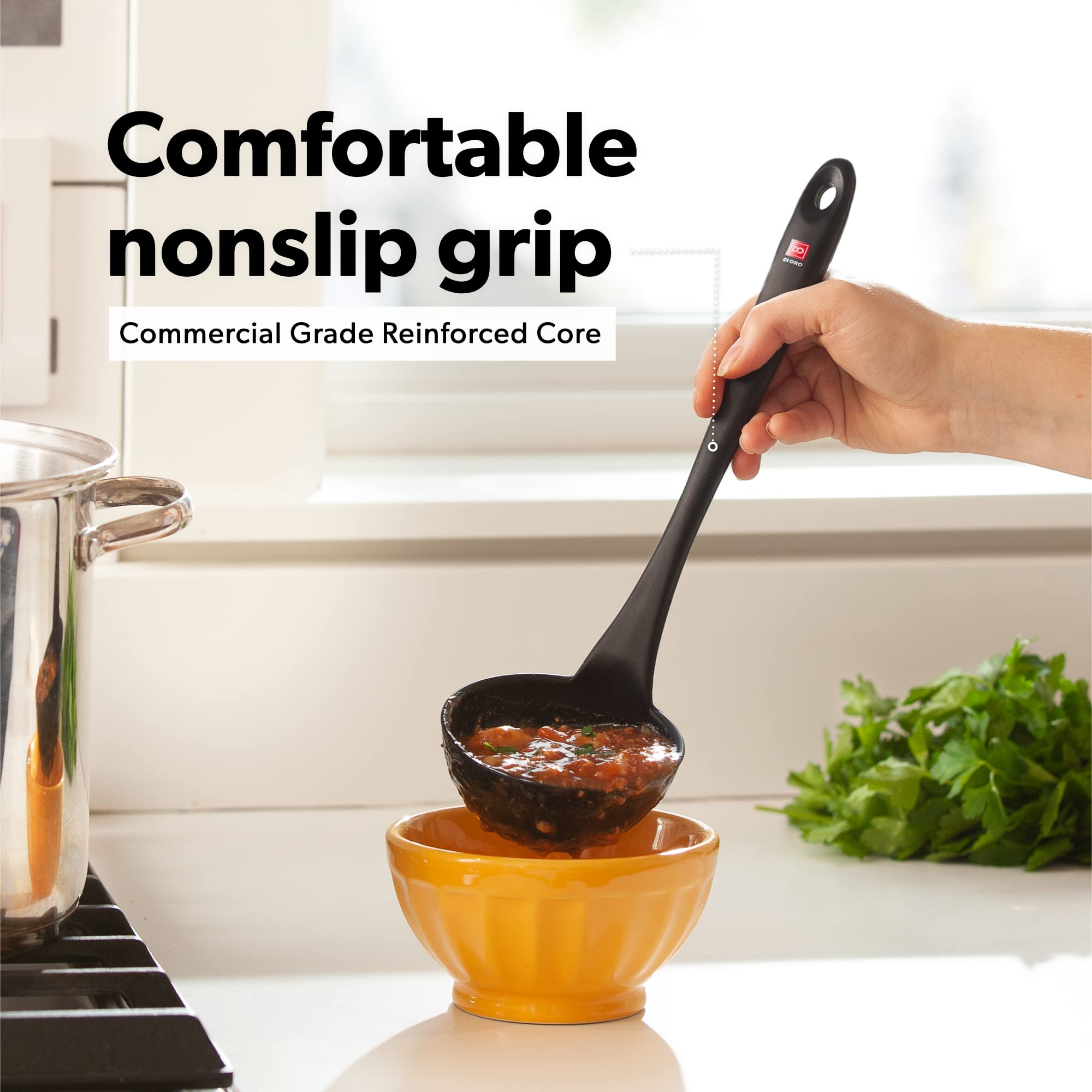 DI ORO Living silicone spoons set ideal for mixing and tasting
