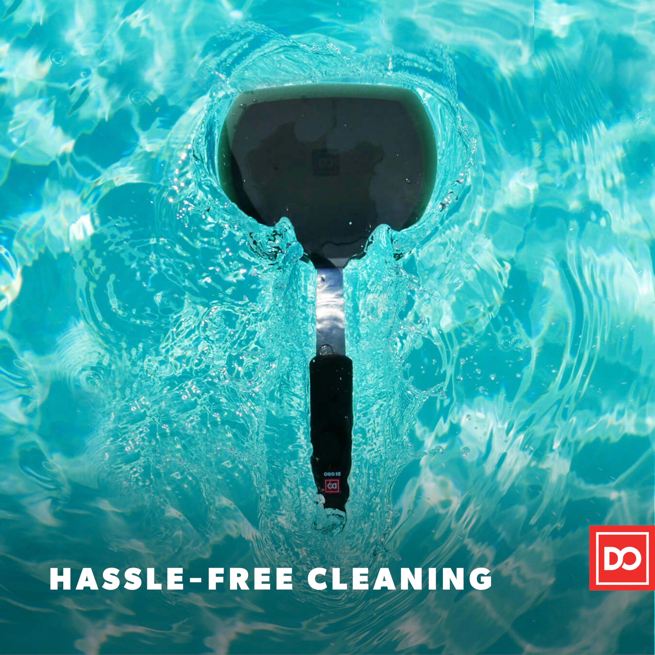 DI ORO Living silicone turner offers ergonomic handle for comfortable control.
