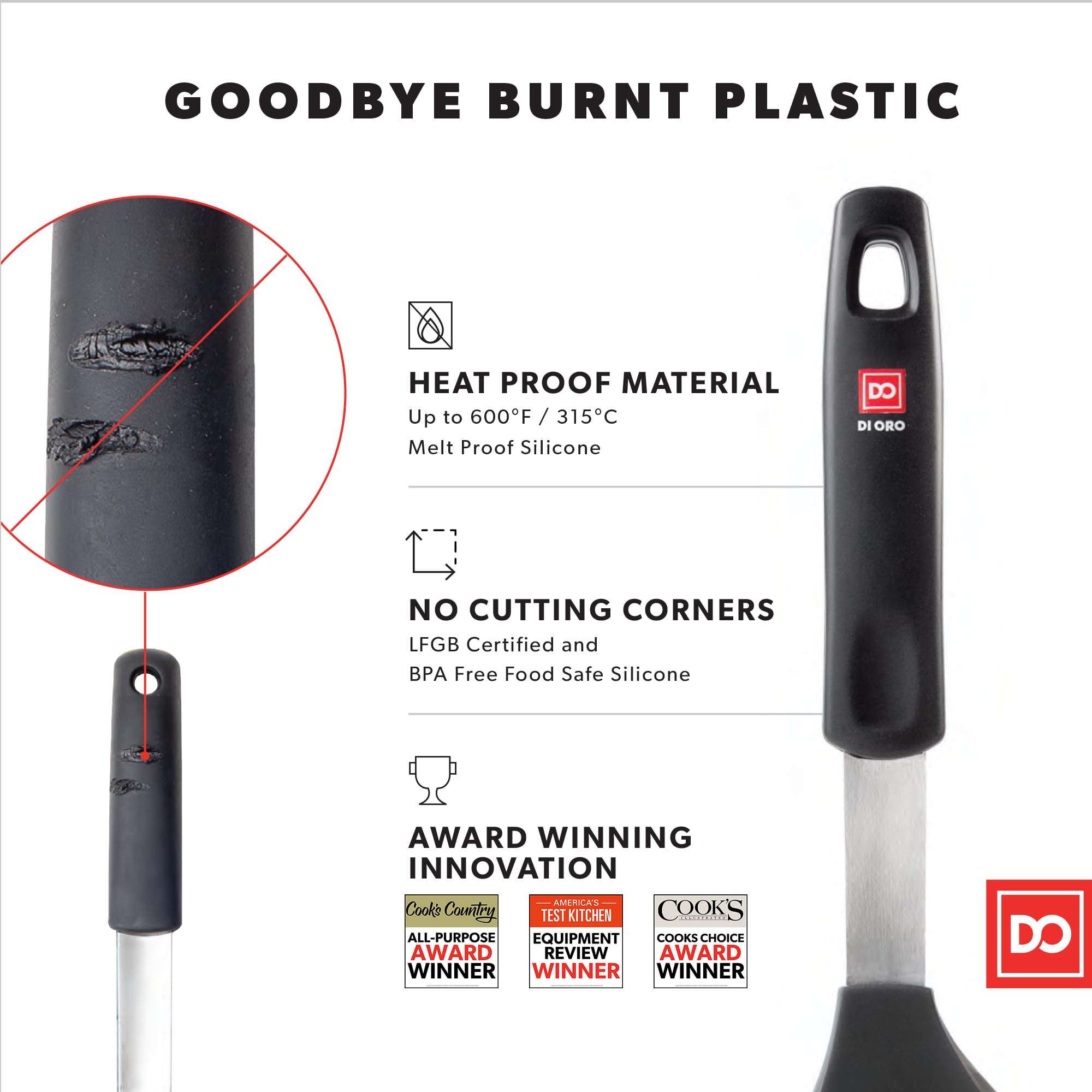 DI ORO Living spatulas dishwasher-safe for easy cleanup