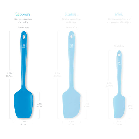 DI ORO Living spoonula blue safe for non-stick cookware and scratching prevention