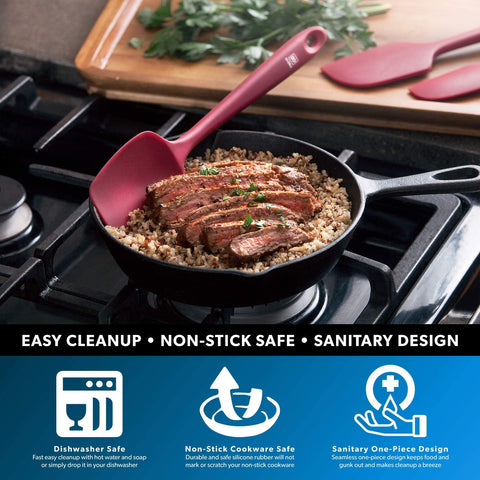 DI ORO Living spoonula with ergonomic handle close-up for comfortable use.