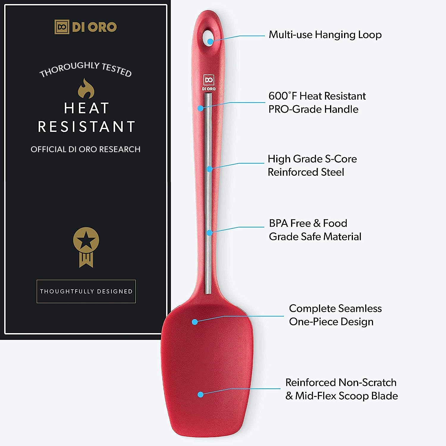 DI ORO Living spoonula flexible head scraping bowls smoothly.