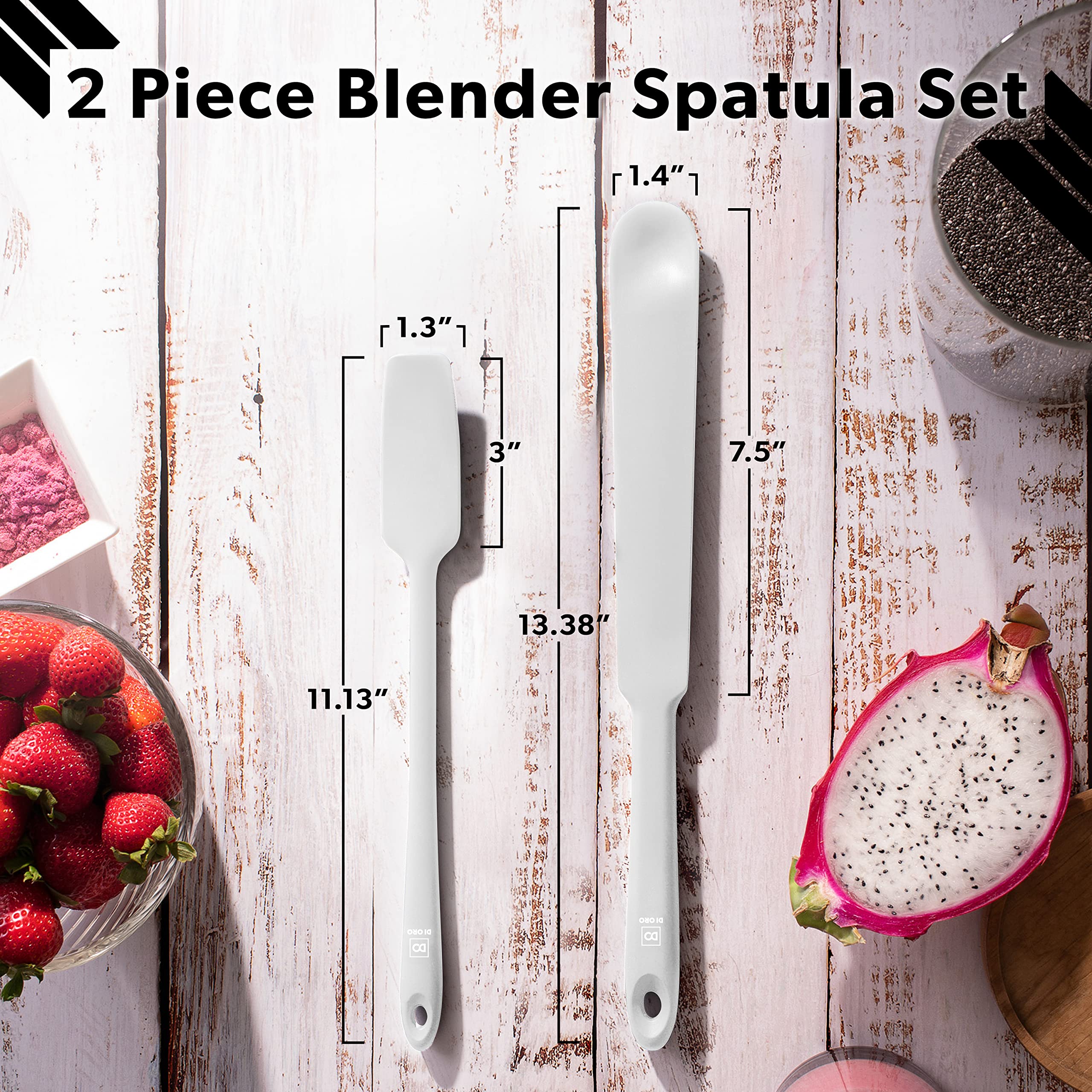 Di Oro Living stainless steel core spatula closeup shows durability and flexibility
