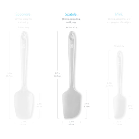 DI ORO Living spatula with reinforced stainless steel core for extra durability.