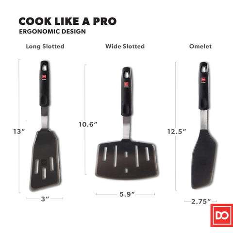 DI ORO Living wide pancake spatula ideal for large breakfasts.