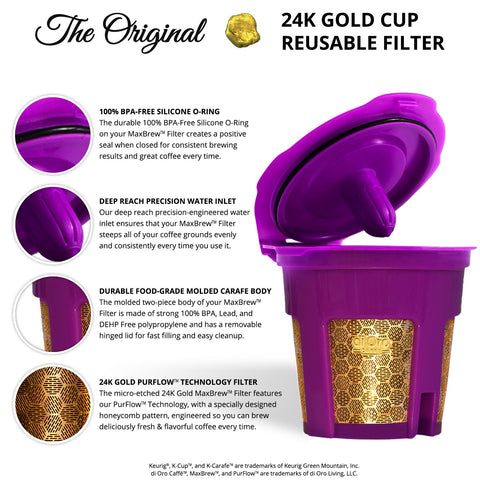 Di Oro MaxBrew filter in dishwasher safe design for easy cleaning.