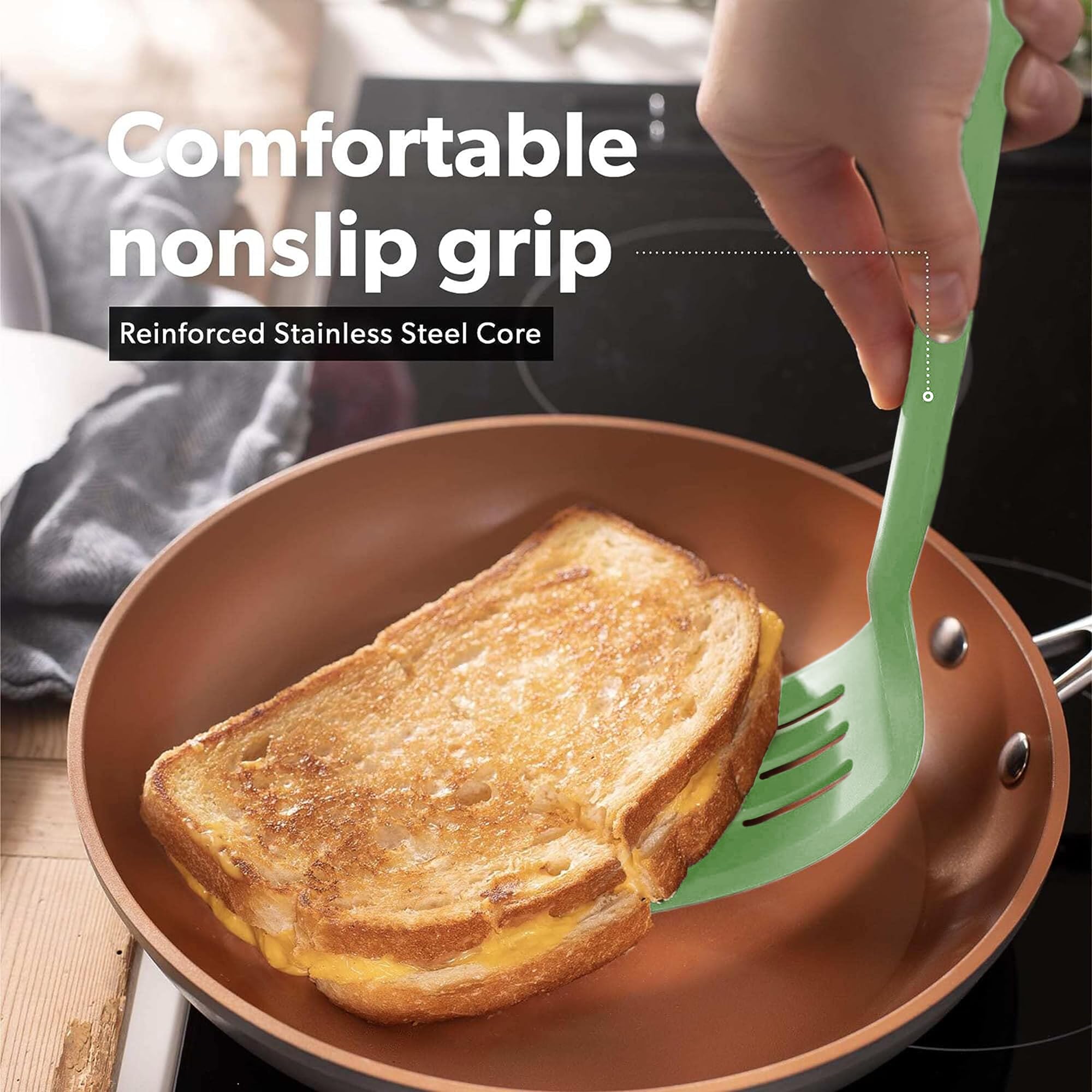 DI ORO dishwasher-safe spatula set for easy cleanup.