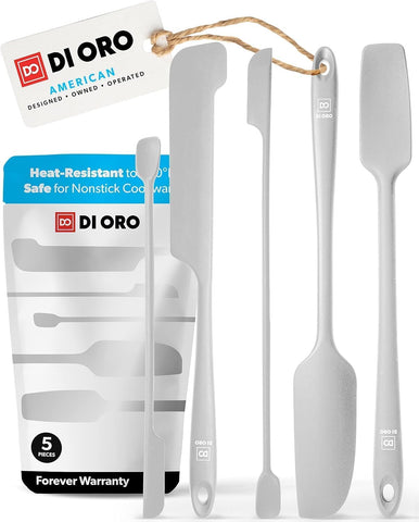 DI ORO silicone jar spatulas scrape jars clean to the last drop.