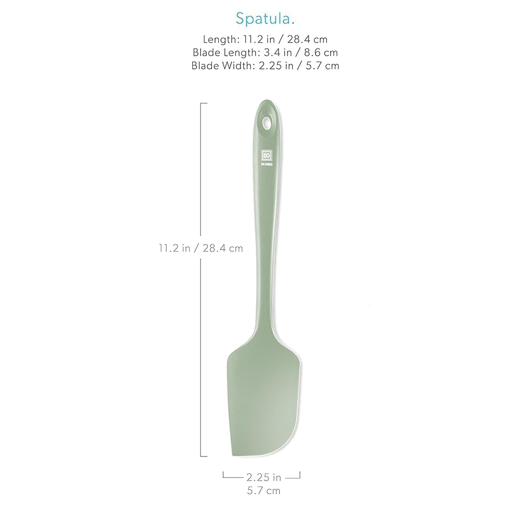 DI ORO spatula safe for coated cookware due to silicone edge.