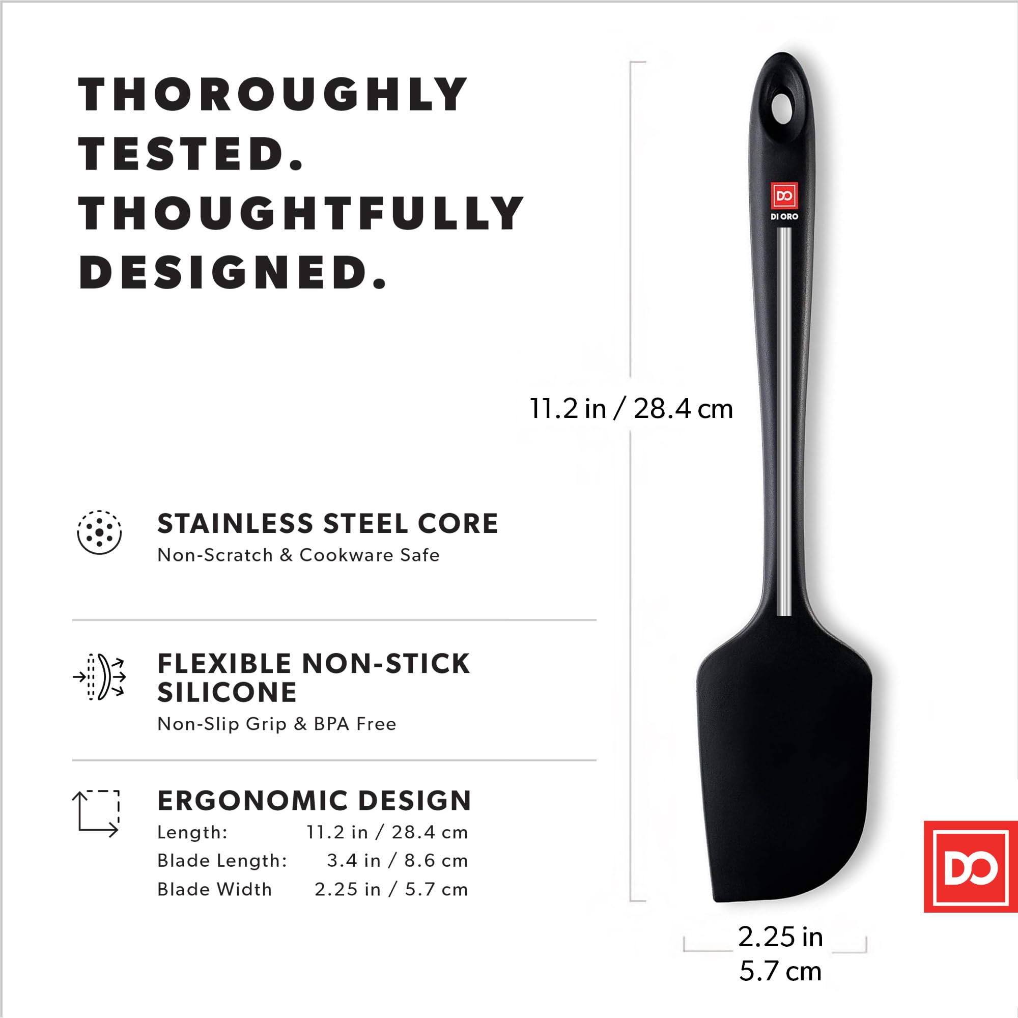 DI ORO silicone spatula proven safe for nonstick cookware