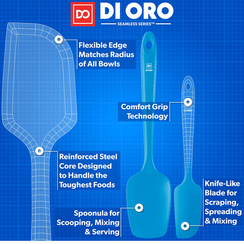 DI ORO spatula set nonstick safe to protect cookware