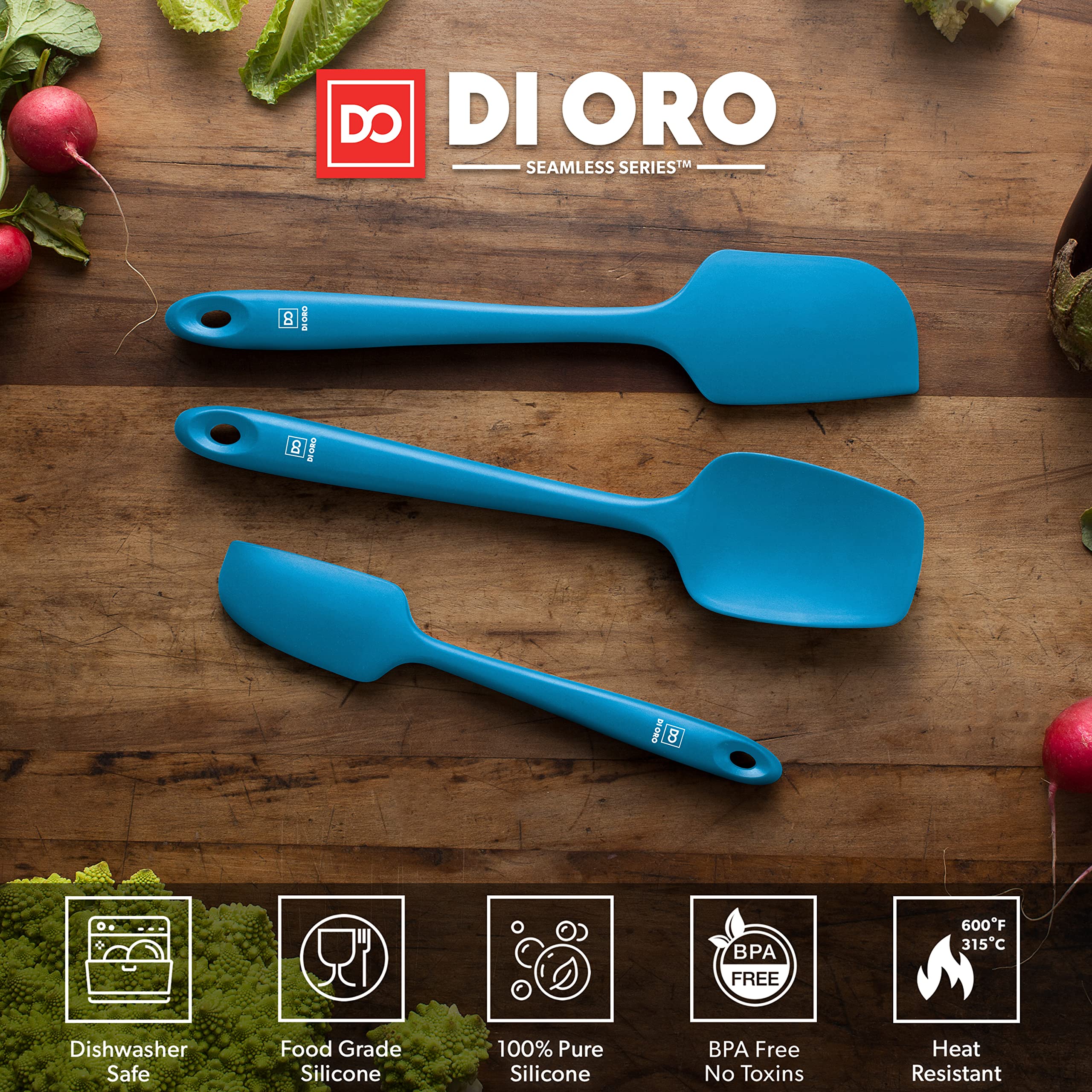 DI ORO spatula set heat resistant up to 600°F for safe cooking