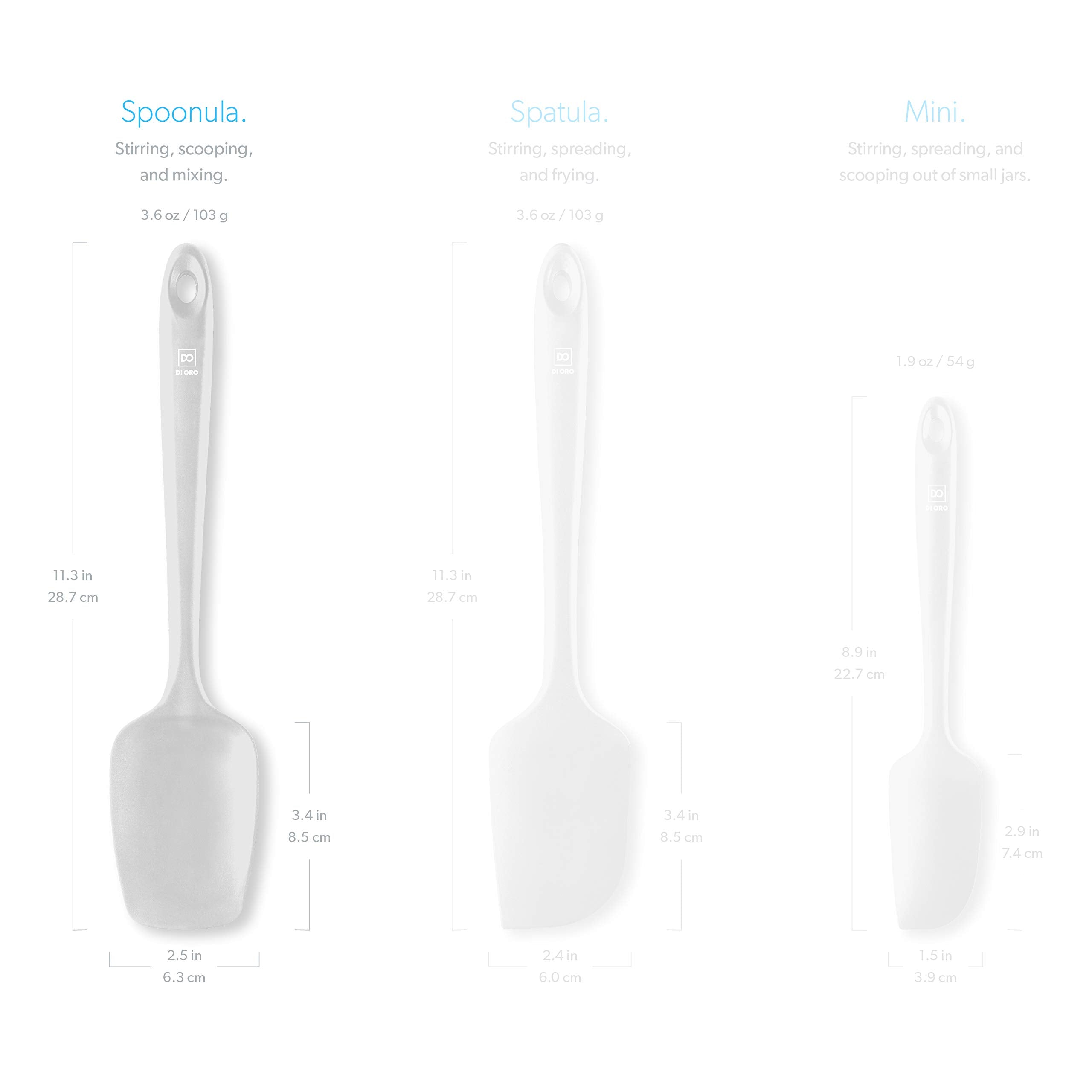 DI ORO silicone spoon spatula dishwasher-safe for quick cleanup after cooking.