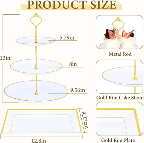 DI QIU REN 3-tier cake stand highlights treats with sturdy metal supports