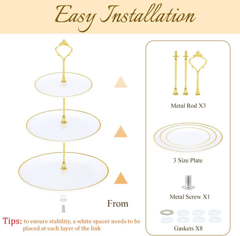 DI QIU REN white cupcake stand with gold rim elevates a dessert display