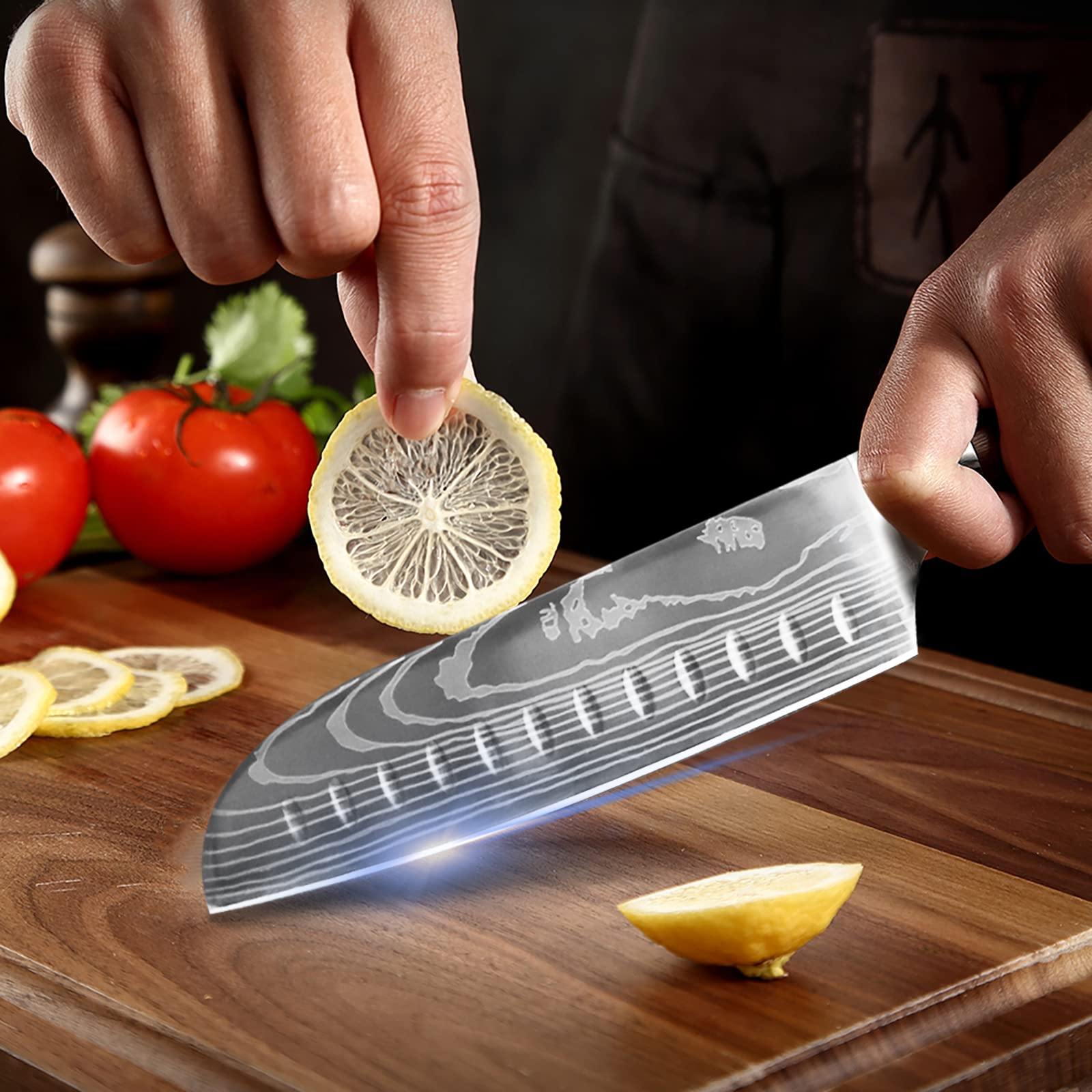Diagsh 7-piece knife set bread knife: serrated edge for crusts.