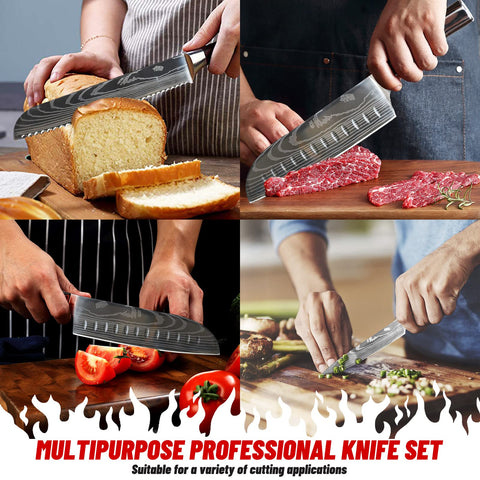 Diagsh 7-piece knife set chef's knife: versatile cutting powerhouse.