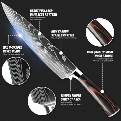 Diagsh 7-piece knife set utility knife: versatile daily slicing and trimming.