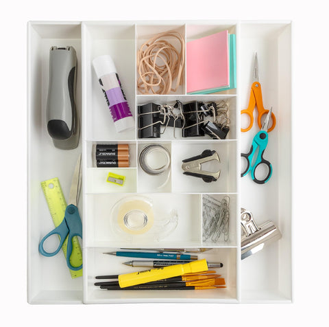 Dial Industries expandable junk drawer with 13 compartments for hobby bits and small parts.