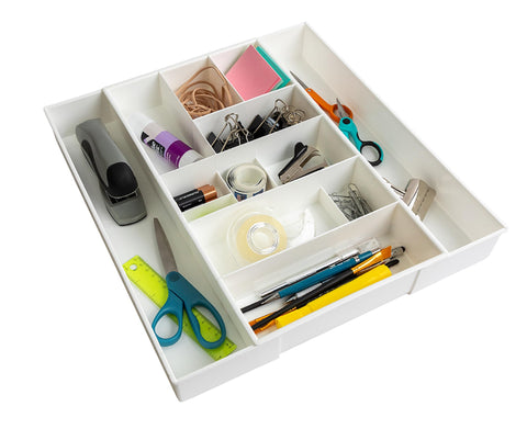 Dial Industries expandable junk drawer organization keeps small tools neatly sorted for fast access.