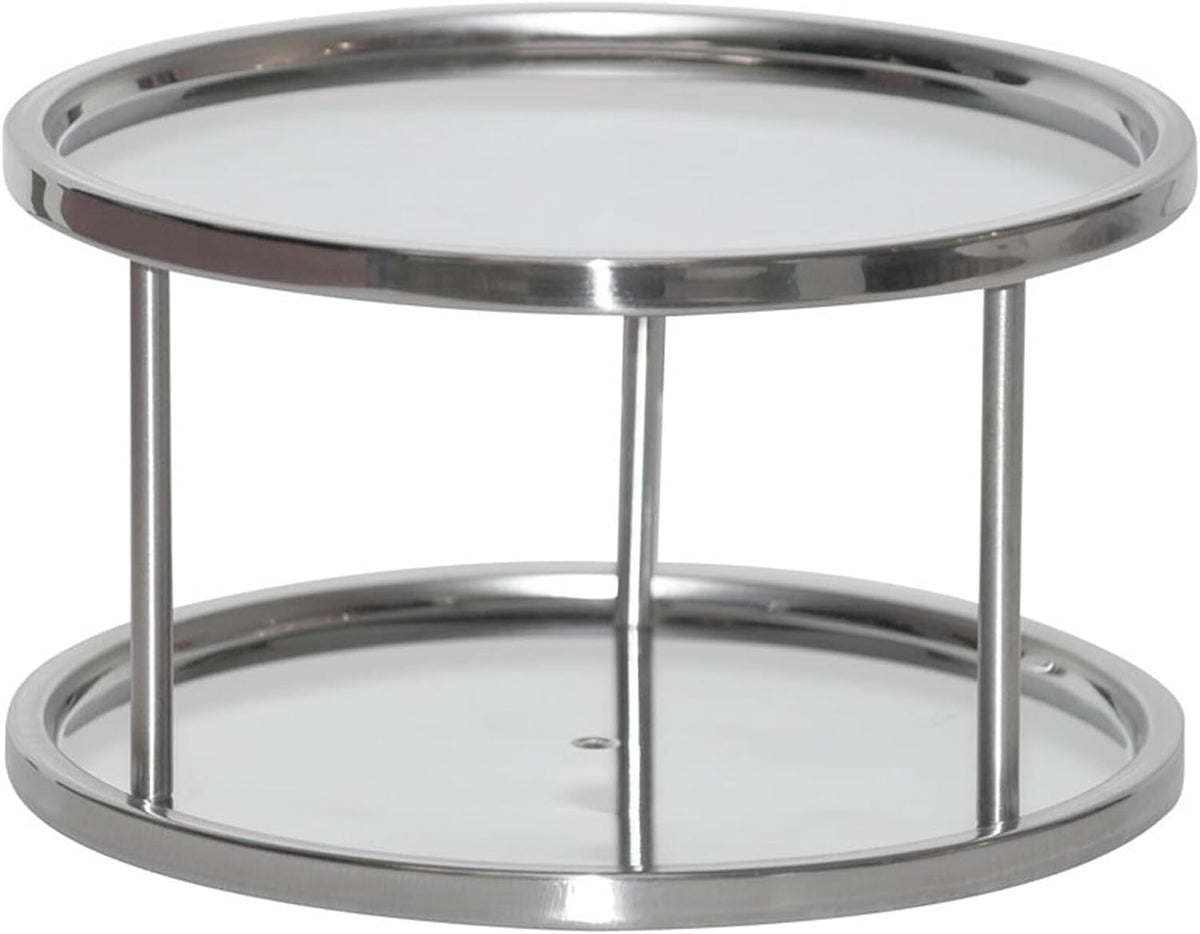 Dial Industries Lazy Susan top view for quick access to back items on a 10.5-inch stainless steel turntable
