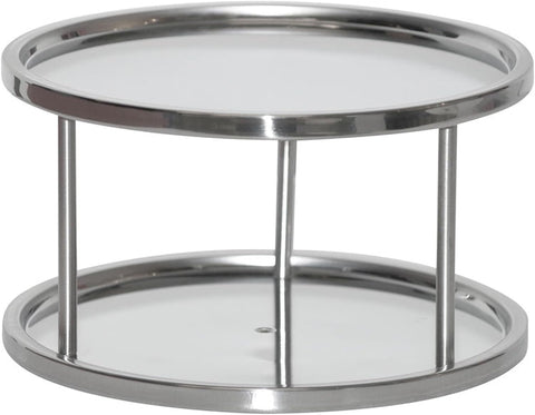 Dial Industries Lazy Susan top view for quick access to back items on a 10.5-inch stainless steel turntable